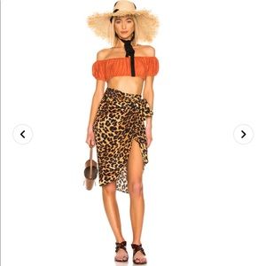 We are Leone leopard wrap skirt